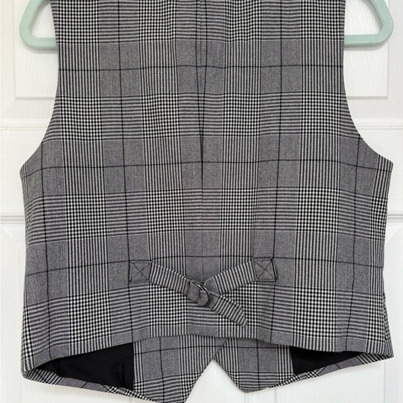 LOFT Black and White Plaid Vest - Picture 3 of 3